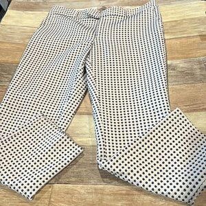 Banana Republic White & Navy Blue Polka Dot Lined Pants 6